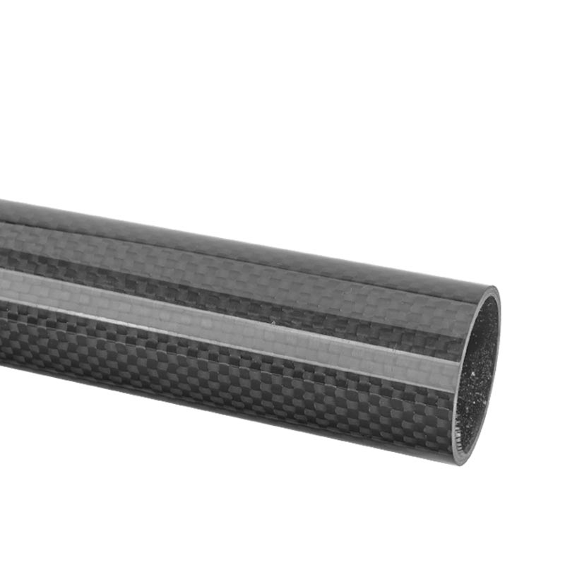 revestimento claro lustroso do tubo da fibra do carbono do Weave liso 3k